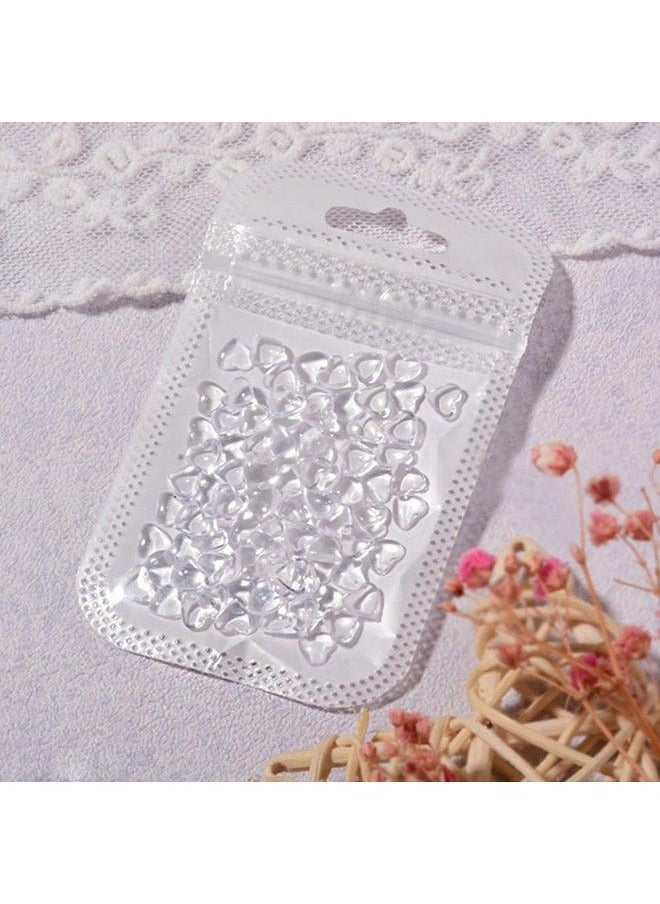 ASVNRES - 200Pcs Clear Heart Nail Art Decals Charms For Nails Clear 3D Acrylic Heart Nail Charms For Women Diy Manicures Salon Accessories - Image 1