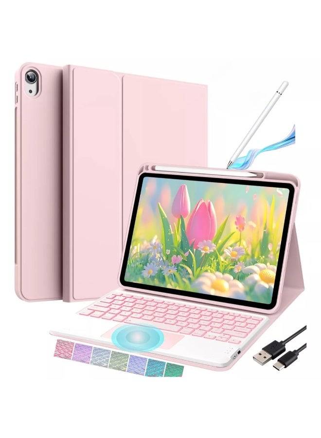general Backlit Keyboard Case for iPad 11th Generation (A16) 11-inch (2025), Leather Case with Pencil Holder, Detachable Wireless Bluetooth Touchpad Trackpad Keyboard - Image 1