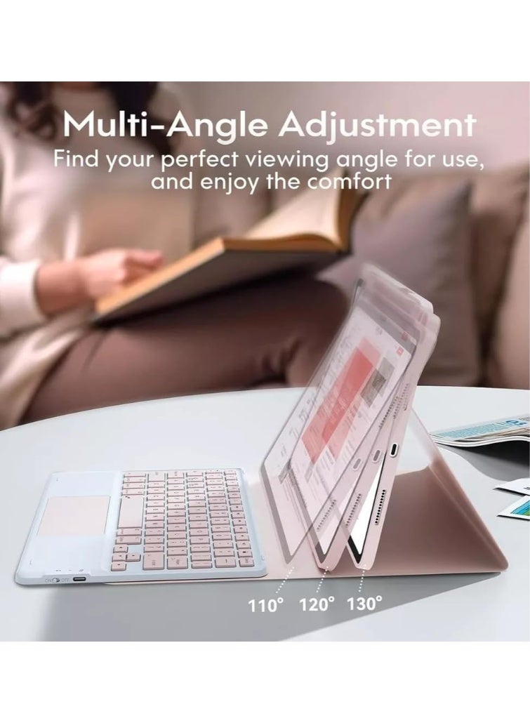 general Backlit Keyboard Case for iPad 11th Generation (A16) 11-inch (2025), Leather Case with Pencil Holder, Detachable Wireless Bluetooth Touchpad Trackpad Keyboard - Image 5
