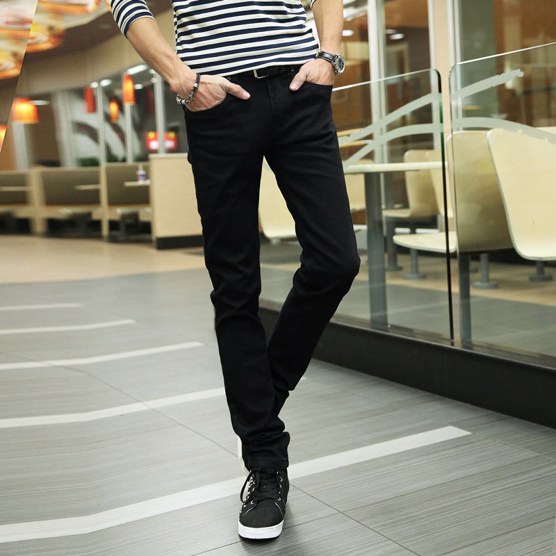 Generic Spring and Summer Stretch Jeans Mens Slim-fit Skinny Pants 2023 New Korean Fashionable Casual Mens Trousers 806# Black 