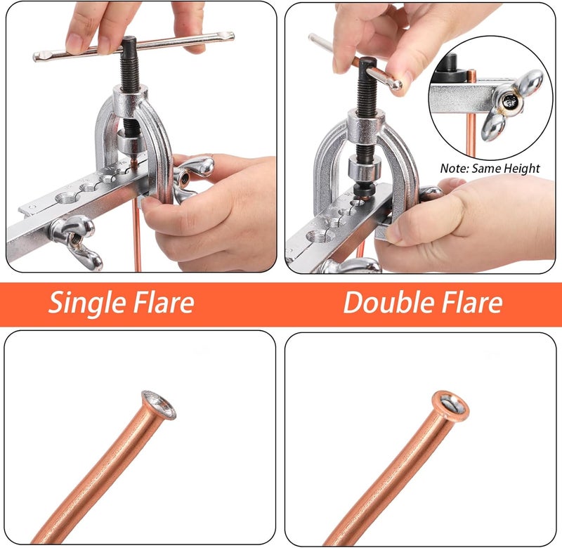 Fasmov 25 ft 3/16" Copper Coated Brake Line Kit, Brake Line Flaring Tool Kit (Includes 16 Fittings and 4 Unions Brake Line Fittings) + Double & Single Flaring Tool Kit - Image 4