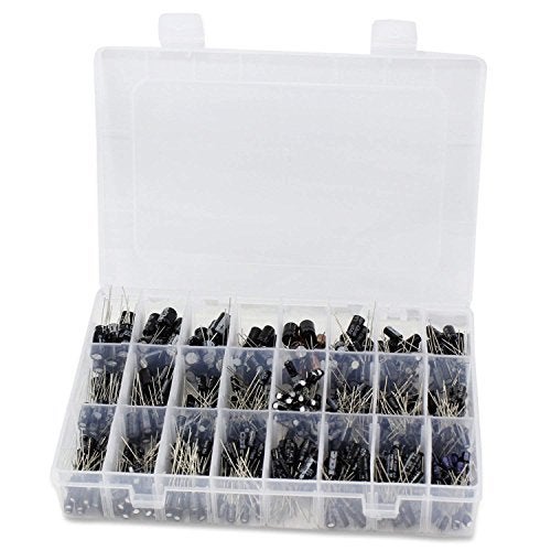 REES52 24Value 500pcs Electrolytic Capacitor Assortment Box Kit Range 0.1uF－1000uF Capacitor kit - Image 2