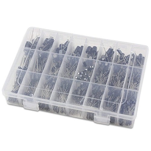 REES52 24Value 500pcs Electrolytic Capacitor Assortment Box Kit Range 0.1uF－1000uF Capacitor kit - Image 4