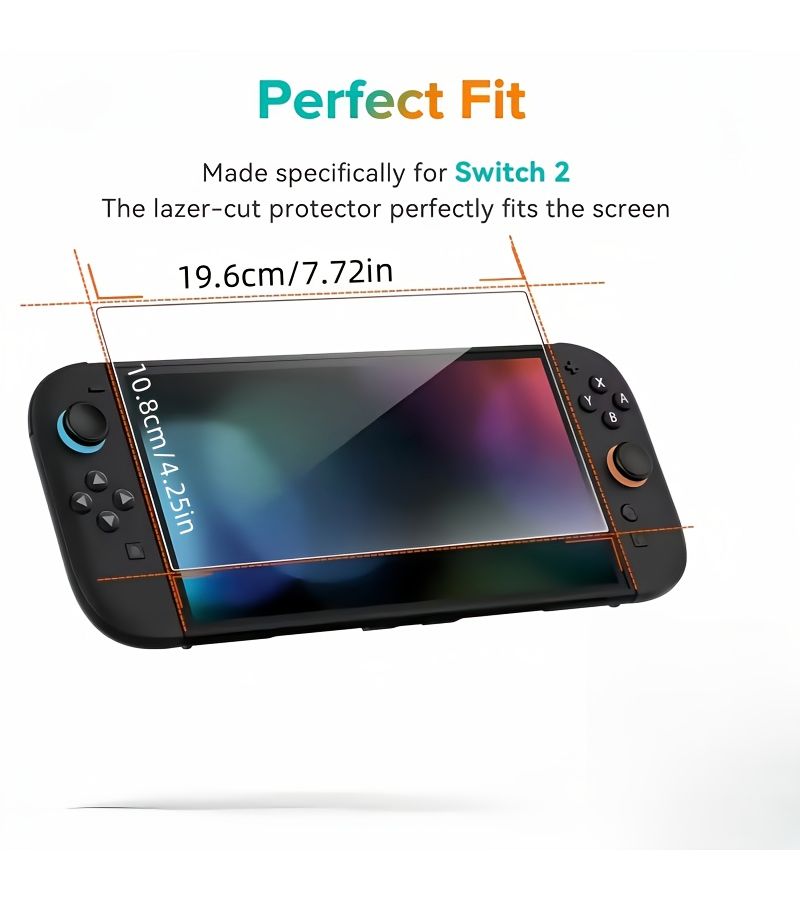 لـ Switch OLED 2021 حماية شاشة مقاس 7 بوصات زجاج مقسى 3 عبوات خالية من الفقاعات متوافقة مع الجرابات - Image 2