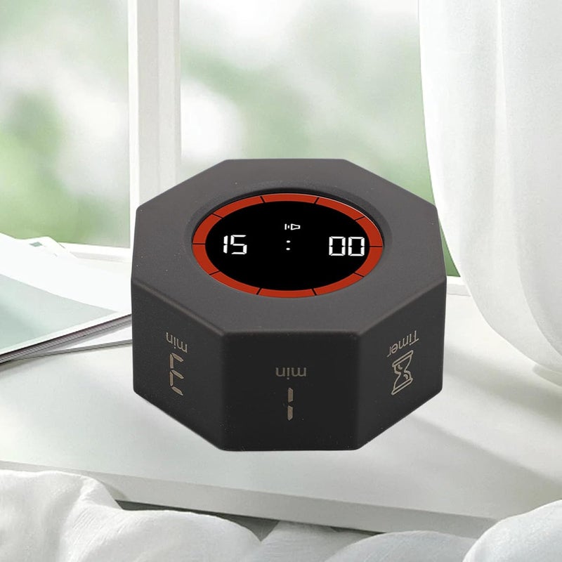 [Trending item] Goshyda Desk Productivity Cube Timer Efficient Time Management for Office Work Study Kitchen Rechargeable ABS 2.3x2.3x1.1in (Black) Limited availability Super practical E-commerce hot item New & improved Limited launch price Long lasting durability Top rated sales item New upgraded product Limited quantity for sale Exclusive new launch Original material New batch restock Newest model Fresh arrival local warehouse Designed for KSA market Comfortable to use Long service life Best choice for budget shopping Market trending pick Great bargain Elegant design Big cost saving Very popular product High durability - Image 2