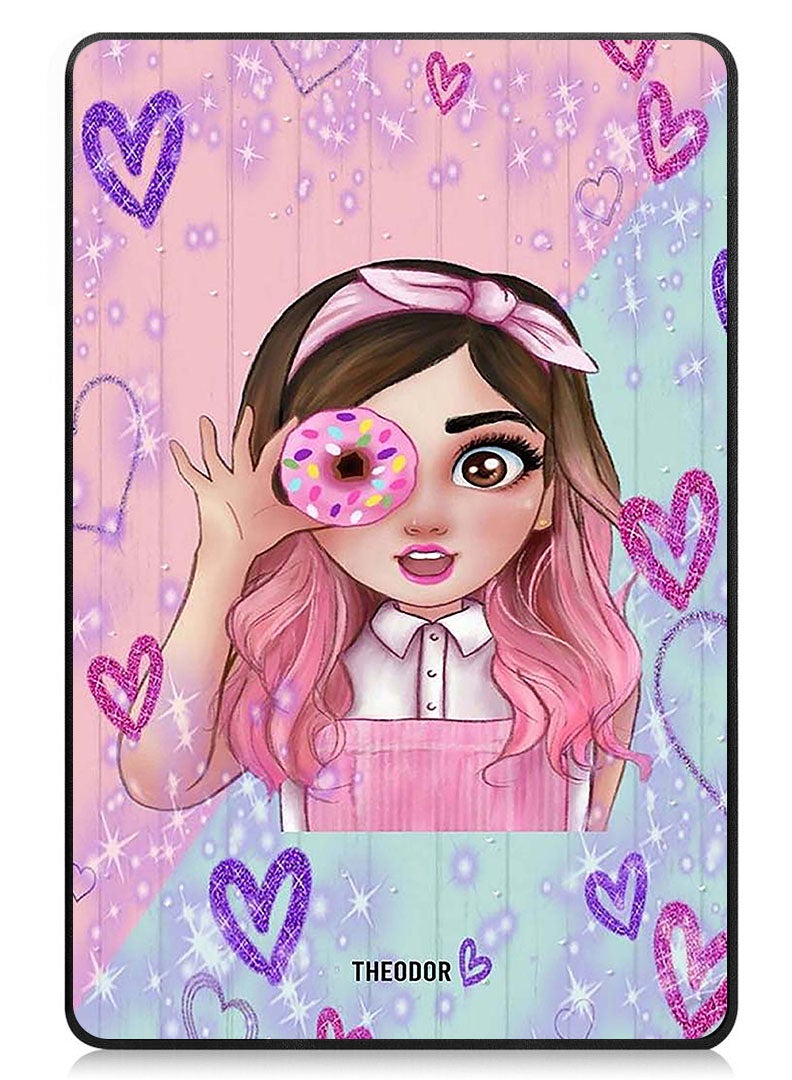 Theodor Protective Flip Case For Samsung Galaxy Tab A9 Plus With Trifold Stand Auto Wake Sleep Shockproof Cover donut love copy - Image 1