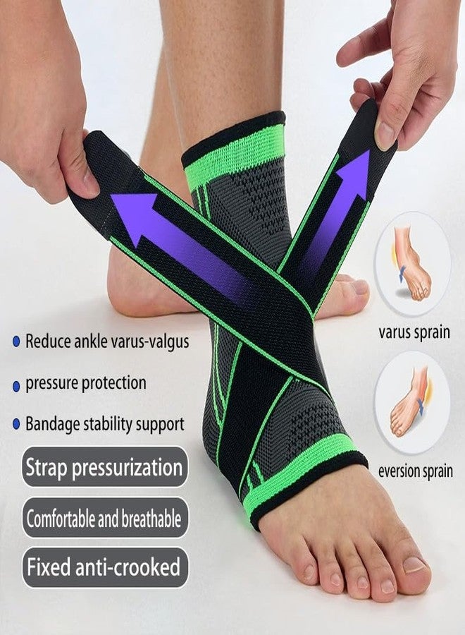 Paiwefil Ankle Brace Compression Support Sleeve with Adjustable Strap Men & Women For Injury Recovery Joint Pain Relief & Sports Protection 2 pcs (Black, XL) - Image 4