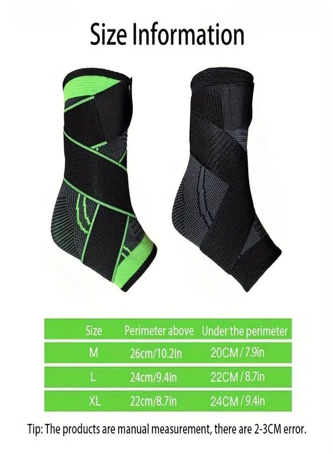 Paiwefil Ankle Brace Compression Support Sleeve with Adjustable Strap Men & Women For Injury Recovery Joint Pain Relief & Sports Protection 2 pcs (Black, XL) - Image 3