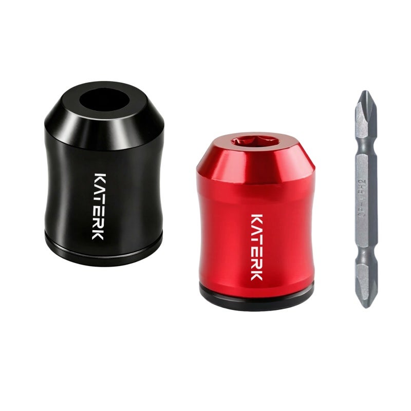 Katerk Magnetizer Magnetic Screw Holder - Upgraded Double Magnet Strength 3-In-1 Universal Compatibility Removable Wear-Resistant Metal Magnetic Bit Holder for Home Repair DIY Workshop Professionals - Image 1