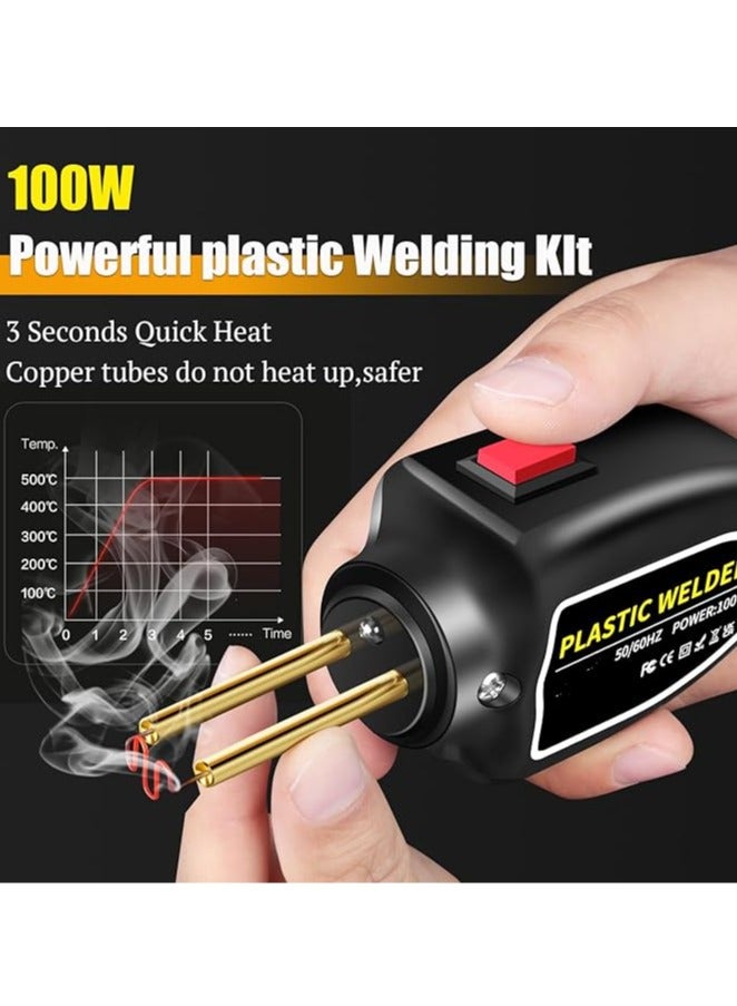 general 100W Mini Plastic Welding Machine, Car Bumper Repair Kit, 200pcs, 4 types of flat/wave/outer corner heat clips for repairing cracks - Image 3