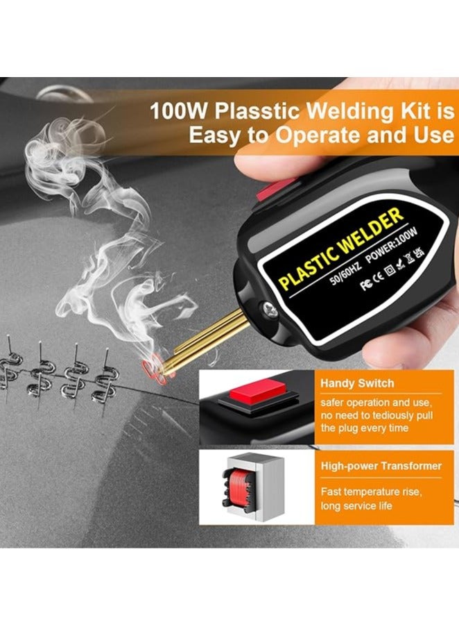 general 100W Mini Plastic Welding Machine, Car Bumper Repair Kit, 200pcs, 4 types of flat/wave/outer corner heat clips for repairing cracks - Image 4