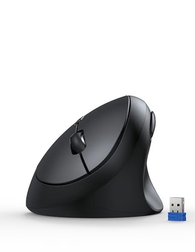 TECKNET Ergonomic Mouse 4800 DPI 5 Adjustable DPI Levels Wireless Vertical Mouse 6 Buttons 24G Silent Mouse for Laptop PC Chromebook Mac Black - Image 1