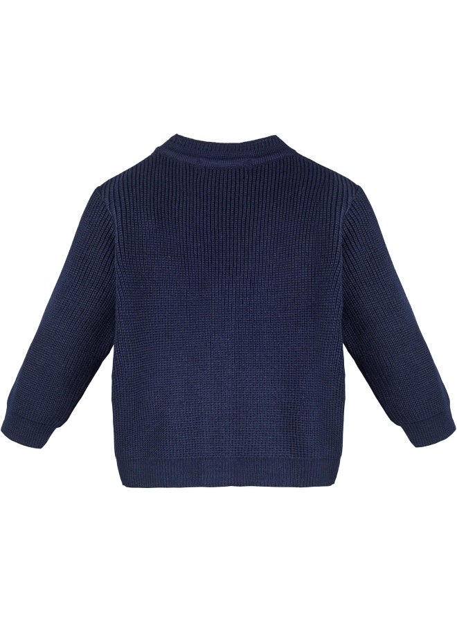 Lilax Lilax Baby Boys Basic Long Sleeve V-Neck Classic Knit Cardigan Sweater  - Image 3