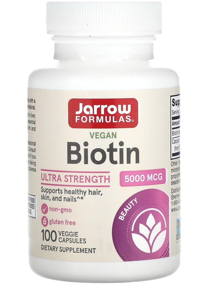 jarrow formulas Biotin, 5,000 mcg, 100 Veggie Capsules