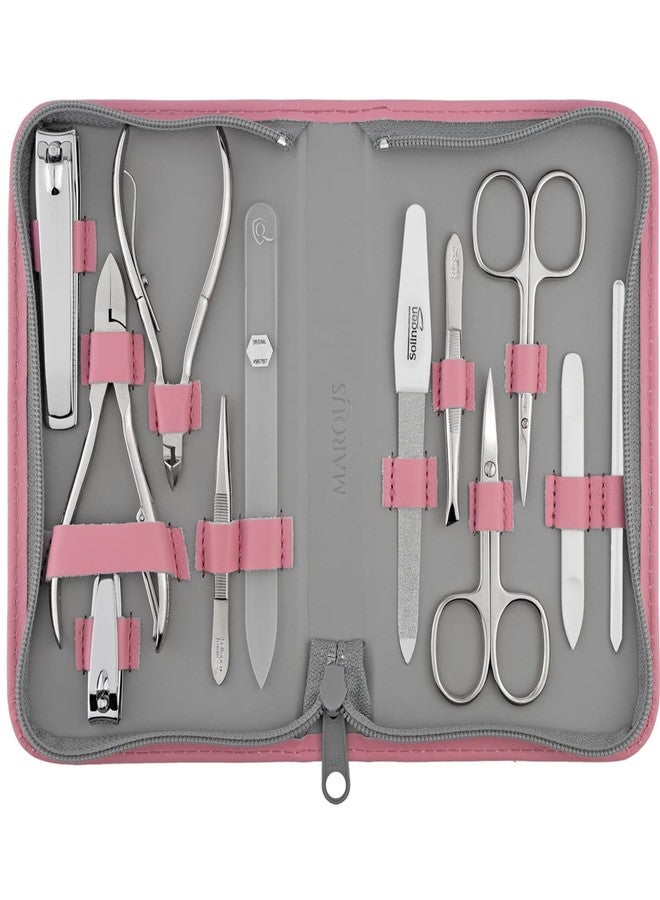 marQus Manicure Set Women and Men - 12-Piece Professional Grooming Kit with Premium Tools, Genuine Leather Case, and Exclusive Glass Nail File for Hand & Foot Care, German Quality - Image 1