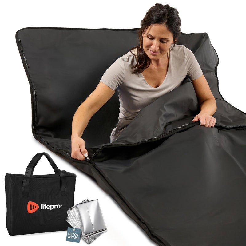 Lifepro RejuvaWrap Infrared Sauna Blanket for Detox Relaxation Low EMF Carbon Fiber Heating 9 Temp Levels 5 Colors Portable Sauna Blanket Infrared with Waterproof Interior Carry Bag - Image 2