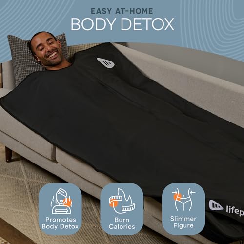 Lifepro RejuvaWrap Infrared Sauna Blanket for Detox Relaxation Low EMF Carbon Fiber Heating 9 Temp Levels 5 Colors Portable Sauna Blanket Infrared with Waterproof Interior Carry Bag - Image 3