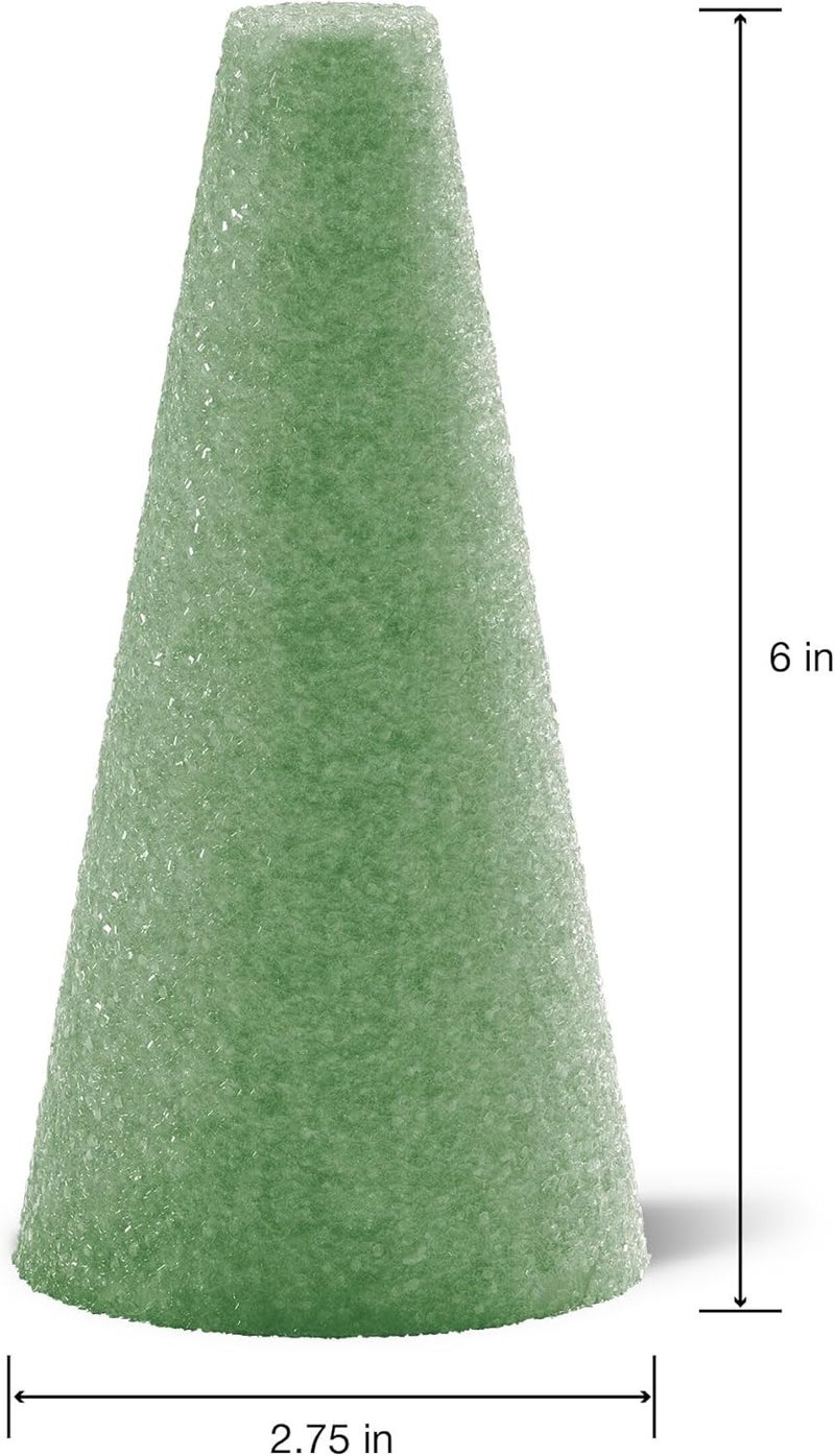 FloraCraft فلورا كرافت فلورا فوم مخروط رغوي أخضر - مجموعة من قطعتين، 2.75 بوصة × 6 بوصة - Image 2