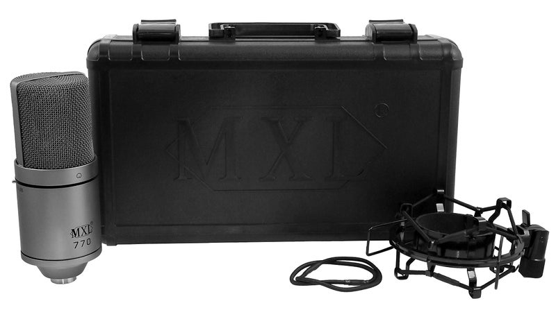 MXL 770 Condenser Microphone for Podcasting, Singing, Home Studio Recording, Gaming & Streaming | XLR | Large Diaphragm | Cardiod (Gray)