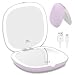 WOBSION Rechargeable Lighted Travel Makeup Mirror,1x/10x Compact Magnifying Mirror with Lights,Portable for Bag,4inch,Gift,Purple - Image 2