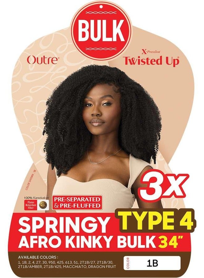 Outre X-Pression Twisted Up - Springy Type 4 Kinky Bulk 34" 3X (OFF BLACK 1B) - Image 2