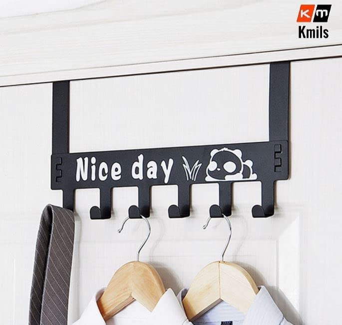 Kmils Door Hangers for Clothes, Over The Door Hook Hanger, Door Hangers for Clothes Without Drill (Pack of 1) - Carbon Steel, Black - Image 3