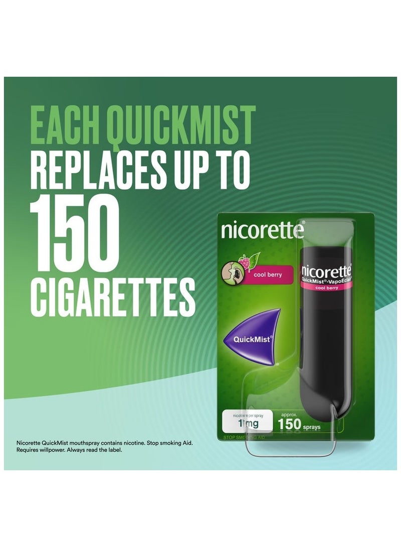 نيكوريت بخاخ سريع المفعول، 1 ملغ، بنكهة التوت البارد، يحتوي على 150 بخة. - Image 3