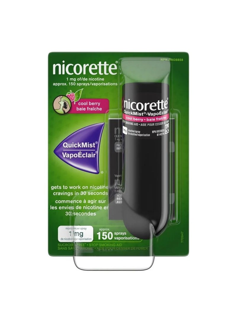 نيكوريت بخاخ سريع المفعول، 1 ملغ، بنكهة التوت البارد، يحتوي على 150 بخة. - Image 2