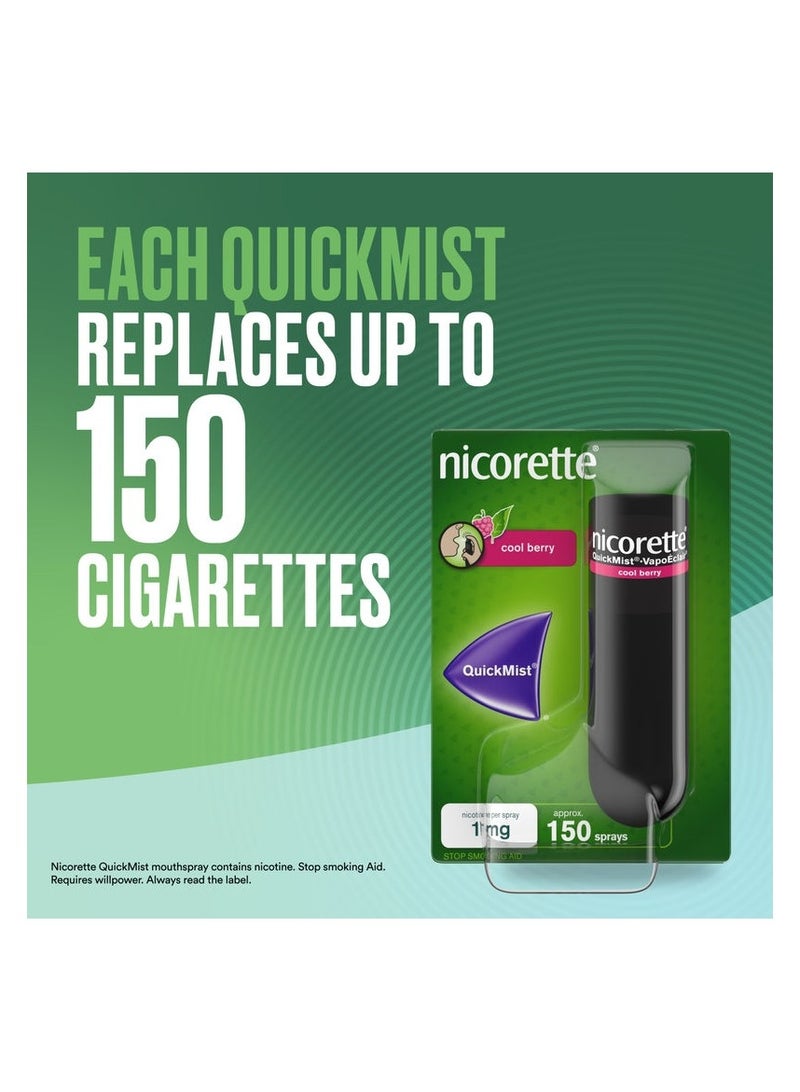 نيكوريت بخاخ سريع المفعول، 1 ملغ، بنكهة التوت البارد، يحتوي على 150 بخة. - Image 4
