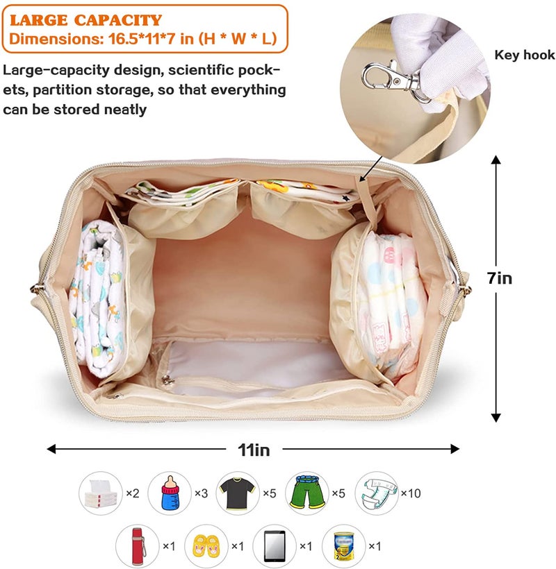 Limhoo Diaper Bag Backpack for Men Dad, Waterproof Large Canvas Camo Nappy Bags, Baby Care Bag (Army Green) - Image 4