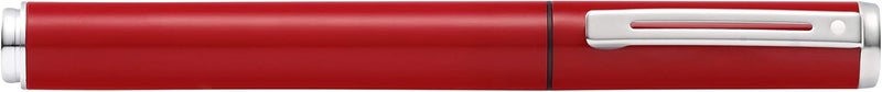 SHEAFFER قلم حبر سائل شيفر بوب لامع باللون الأحمر مع تفاصيل كروم ولقمة متوسطة - Image 3