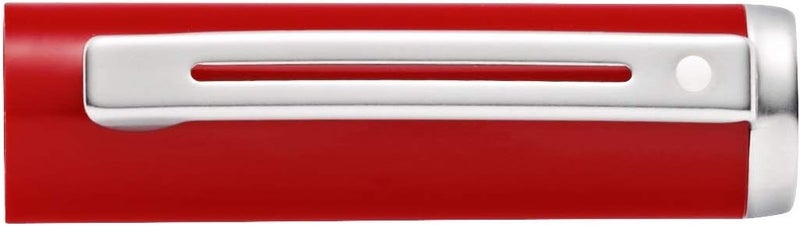 SHEAFFER قلم حبر سائل شيفر بوب لامع باللون الأحمر مع تفاصيل كروم ولقمة متوسطة - Image 5