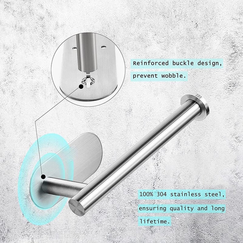 GoodTool Stainless Steel Toilet Paper Towel Holder - Wall Mounted, Self-Adhesive Roll Paper Holder for Kitchen and Bathroom - Image 4