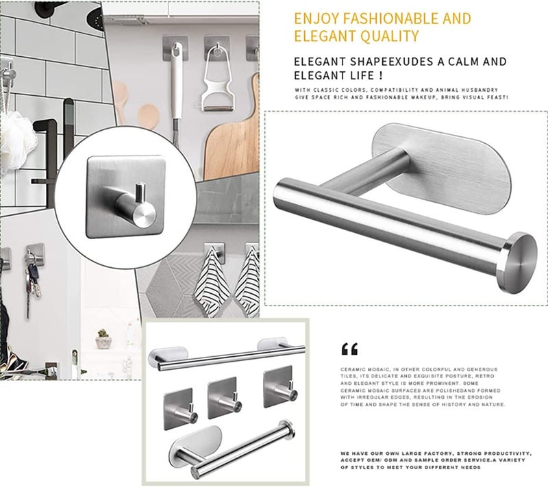 GoodTool Stainless Steel Toilet Paper Towel Holder - Wall Mounted, Self-Adhesive Roll Paper Holder for Kitchen and Bathroom - Image 5