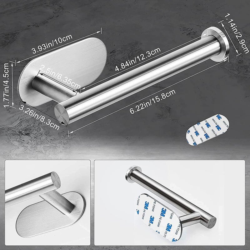 GoodTool Stainless Steel Toilet Paper Towel Holder - Wall Mounted, Self-Adhesive Roll Paper Holder for Kitchen and Bathroom - Image 3