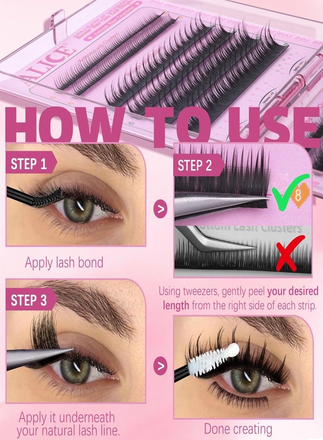 ALICE Flaunt Lash Clsuters Eyelash Clusters, Fluff Lash Extensions Anime Spiky Eyelash Extensions, Fairy Manga Volume Individual Lashes with Bottom Lashes 8-18mm SIY Separate it Yourself - Image 5