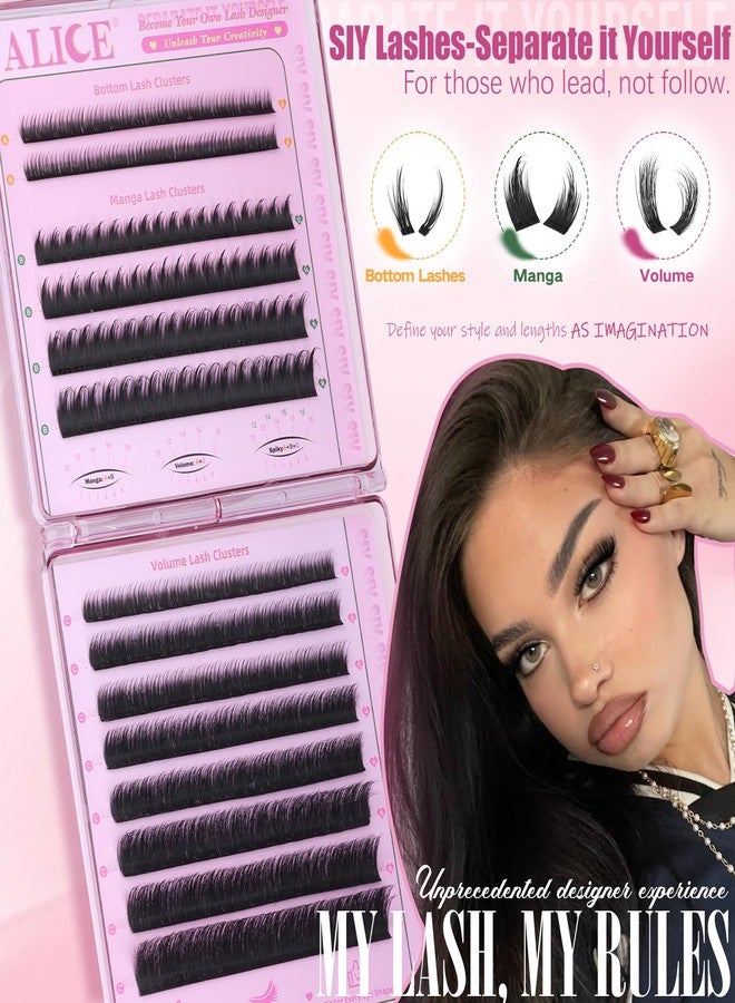 ALICE Flaunt Lash Clsuters Eyelash Clusters, Fluff Lash Extensions Anime Spiky Eyelash Extensions, Fairy Manga Volume Individual Lashes with Bottom Lashes 8-18mm SIY Separate it Yourself - Image 3