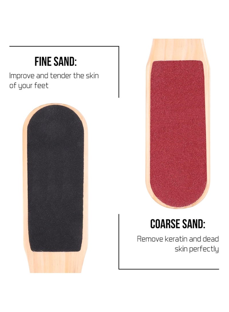 NESMAT NESMAT Double-Sided Wood Foot Rasp Dead Skin Callus Remover Foot File Exfoliating Brush Wooden Handle Pedicure Scrubber LARGE, Heel File Reusable Pedicure Kit Foot Care for Men and Women  - Image 2