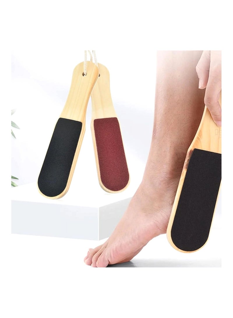 NESMAT NESMAT Double-Sided Wood Foot Rasp Dead Skin Callus Remover Foot File Exfoliating Brush Wooden Handle Pedicure Scrubber LARGE, Heel File Reusable Pedicure Kit Foot Care for Men and Women  - Image 4