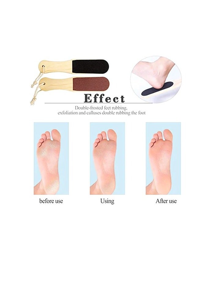 NESMAT NESMAT Double-Sided Wood Foot Rasp Dead Skin Callus Remover Foot File Exfoliating Brush Wooden Handle Pedicure Scrubber LARGE, Heel File Reusable Pedicure Kit Foot Care for Men and Women  - Image 3