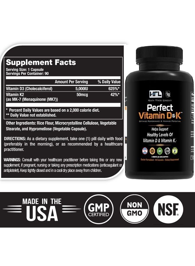 HFL Perfect Vitamin D&K™ by Dr. Sam Robbins | Vitamin D3 & K2 (MenaQ7® MK-7) | 3 Month Supply | 2X Absorbable | Vegan, Plant-Based, Micro-Encapsulated  - Image 2