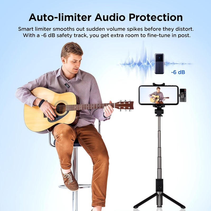 سارامونيك Saramonic Air ميكروفون لافالير لاسلكي لـ iPhone و Android (2 مرسلات + مستقبل USB-C + علبة الشحن)، إلغاء الضوضاء، 300 متر، ميكروفون مصغر لـ TikTok و YouTube والبث المباشر والمقابلات والبودكاست والفلوغ - Image 2
