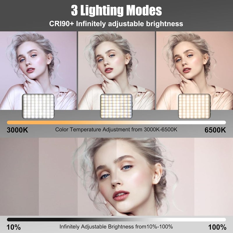 Diyife Selfie Ring Light, [360° Rotation] Rechargeable 1000mAh Selfie Light for Phone, 60 LED 10 Level Brightness Portable Phone Clip on Light for Laptop, Makeup, Vlog, TikTok, Video Recording - Image 4