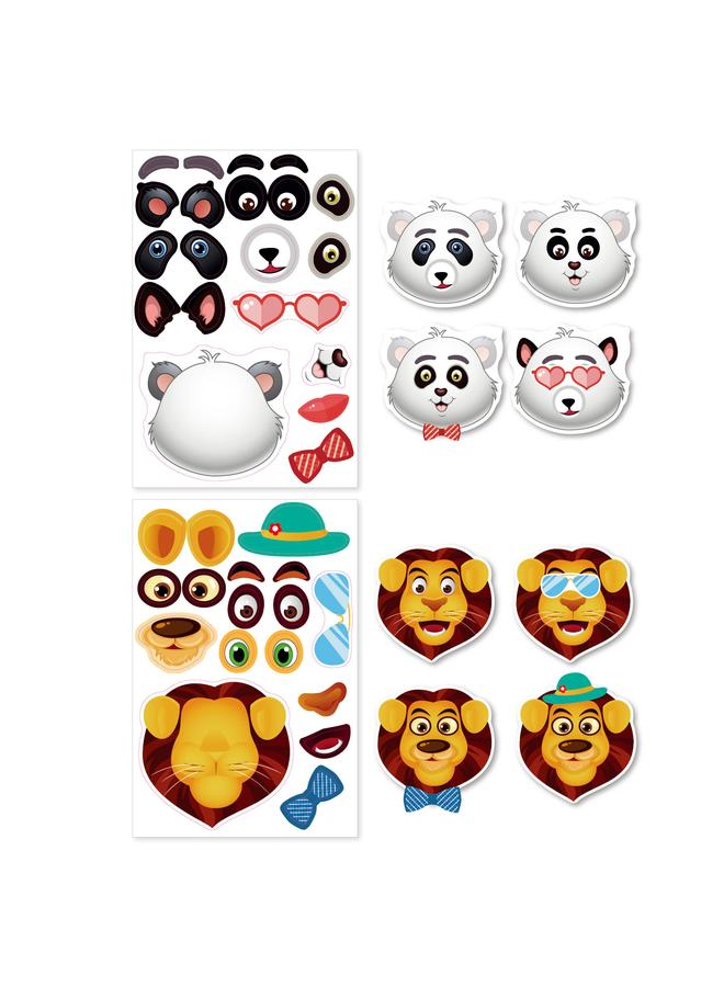 Bluejw Make A Face Sticker Sheets Animal For Kids Animal Face Changing Sticker - Image 2
