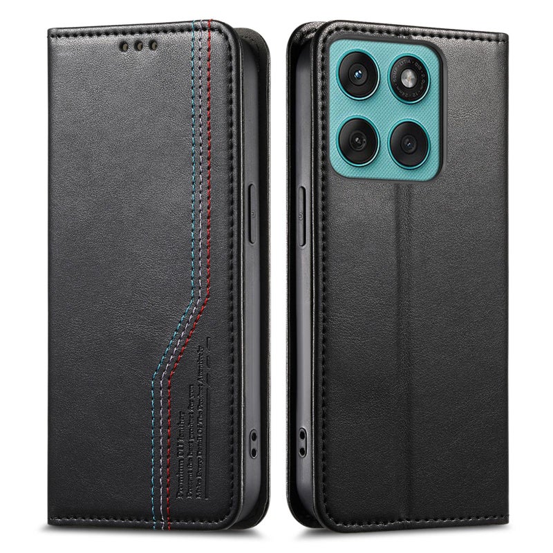 erorex For Motorola Moto Edge 60 Fusion Elastic Wristband Magnetic Suction Leather Phone Case(Black) - Image 2