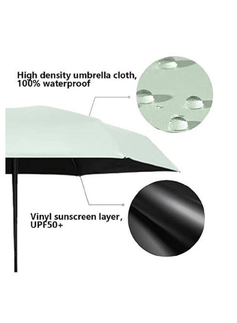 Mini Travel Sun Umbrella,Small Compact UV Umbrella for Sun and Rain,Lightweight  Portable,Windproof Parasol Umbrella with UV Protection for Women Men Kids ,Small Folding Capsule Umbrella(Green) - Image 3