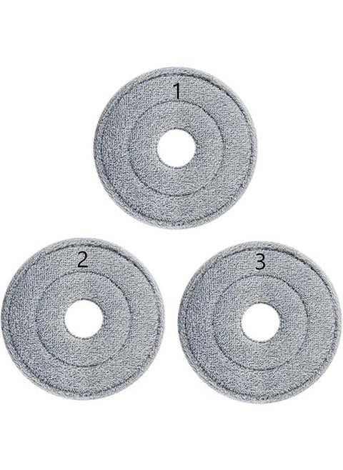 Microfiber Mop Pads, 3 Pcs Round Washable Replace Mop Pads, Easy to Install Machine Washable Microfiber Mop Pads, Durable Reusable Microfiber Mop Pads Wet Dry Cleaning Pads Replacement Heads