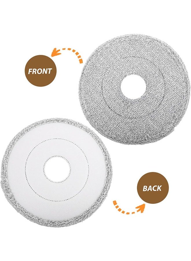 Generic - Microfiber Mop Pads, 3 Pcs Round Washable Replace Mop Pads, Easy to Install Machine Washable Microfiber Mop Pads, Durable Reusable Microfiber Mop Pads Wet Dry Cleaning Pads Replacement Heads - Image 1