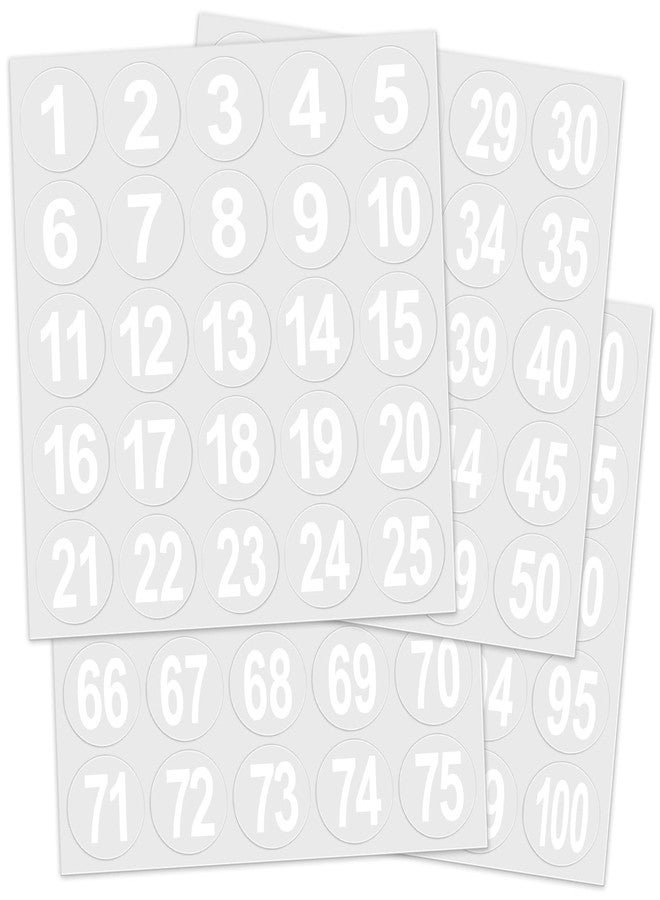Teling 400 Pcs White Sports Helmet Numbers Sticker 1.5 Inches Football Helmet Decals Vinyl Hockey Numbers Decals Self Adhesive Softball Number Stickers for Hockey Baseball Batting Lacrosse - Image 1