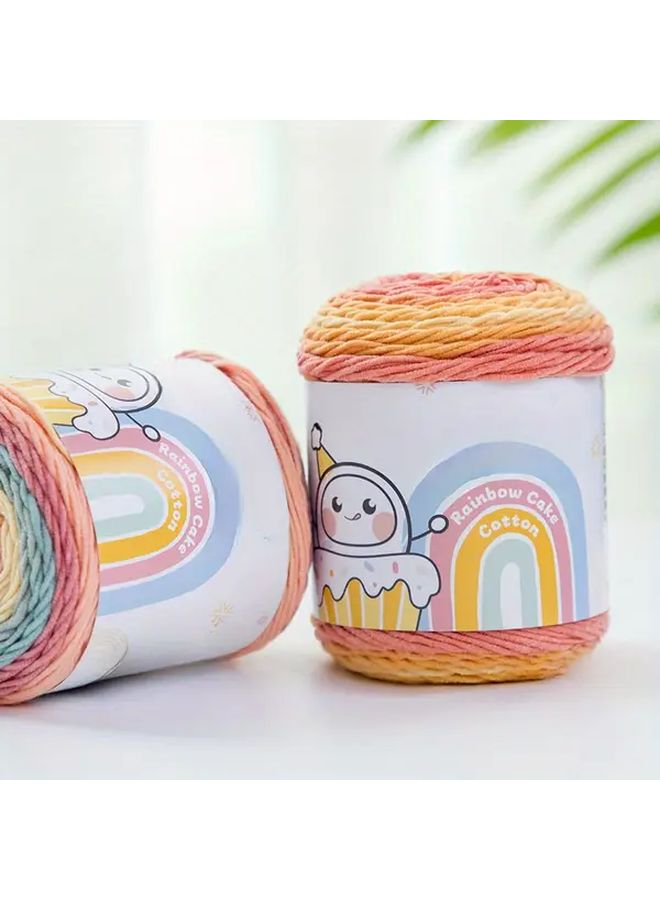5 Strands Rainbow Cotton Yarn 100g For Handmade Scarves Crochet Bags - Image 2